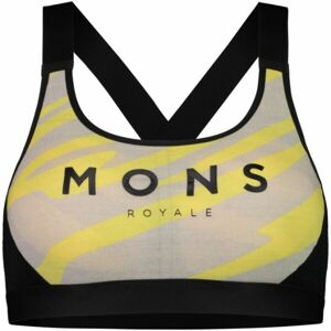 MONS ROYALE STELLA X-BACK BRA Dámska merino podprsenka, čierna, veľkosť