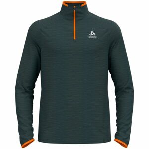 Odlo MIDLAYER 1/2 ZIP RUN EASY WARM Mikina s 1/2 zipsom, tmavo zelená, veľkosť XL