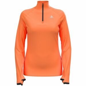 Odlo W MID LAYER 1/2 ZIP AXALP CERAMIWARM Dámska funkčná stredná vrstva, oranžová, veľkosť M