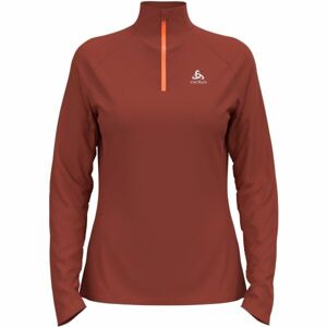 Odlo W MID LAYER 1/2 ZIP ESSENTIALCERAMIWARM Dámska mikina, červená, veľkosť S