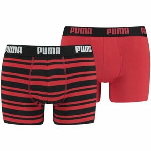 Puma HERITAGE STRIPE BOXER 2P Pánske boxerky, červená, veľkosť