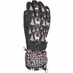 Level JUNIOR Detské lyžiarske rukavice, čierna, veľkosť iii